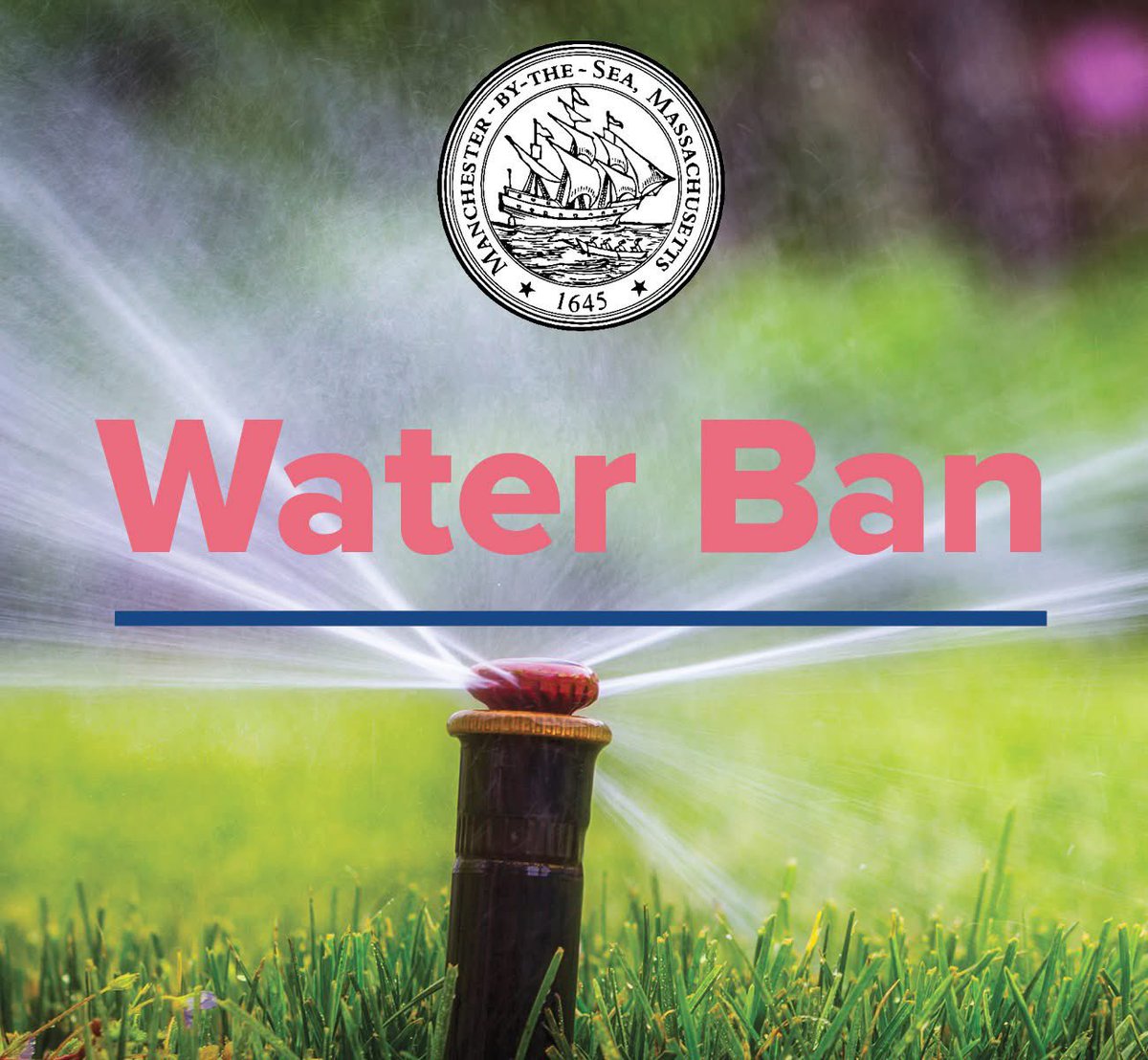TownofMBTS's tweet photo. Effective immediately, the Town of Manchester-by-the-Sea has issued a mandatory ban on non-essential outdoor water use until further notice due to a repair needed at the Lincoln Street Well.
https://t.co/mlUvCsIIln https://t.co/C7o5EGj2x3