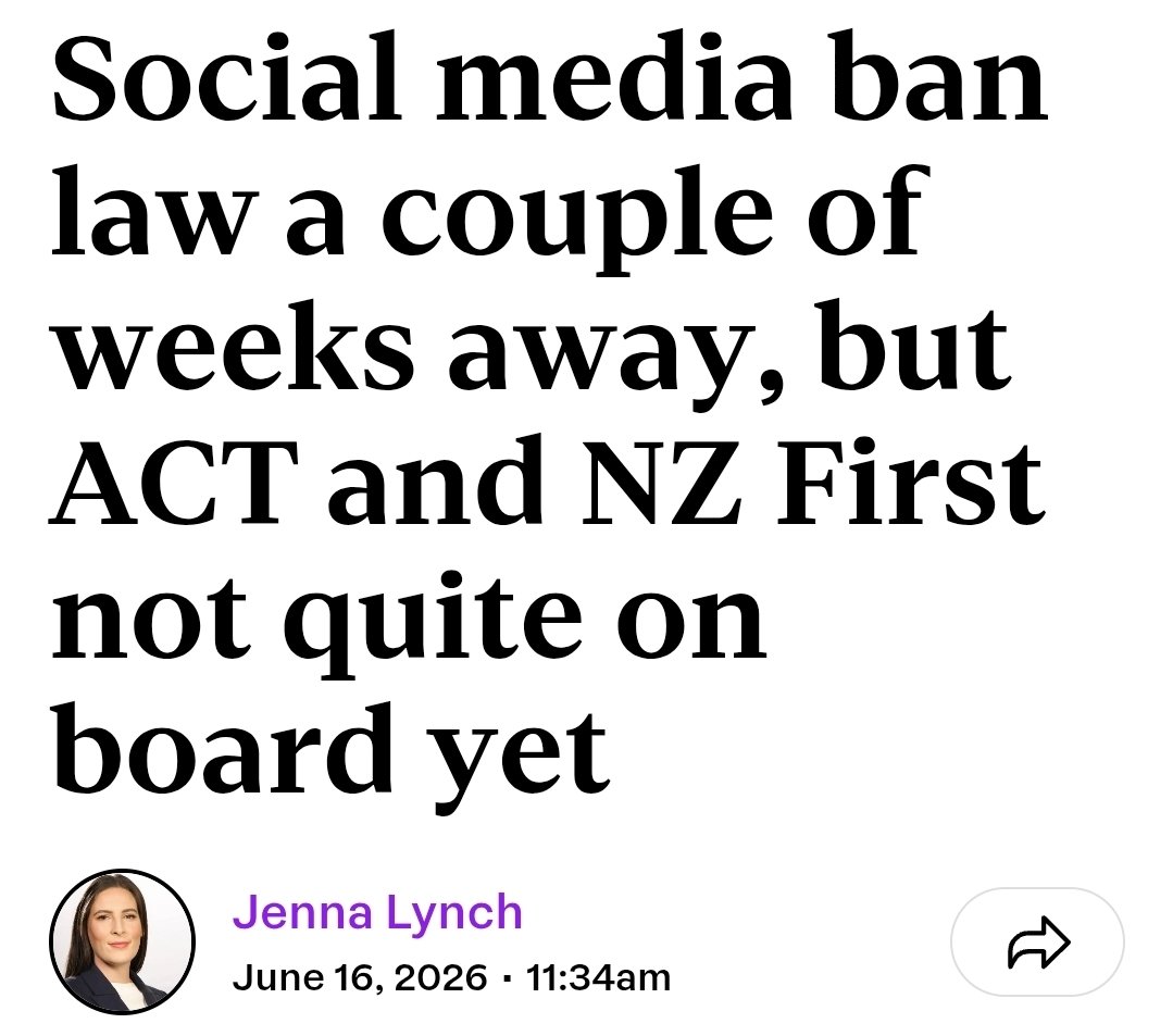 NuZillund's tweet photo. The social media ban isn't about children

And it isn't about whether you trust this government knowing what you do online

It's about trusting EVERY FUTURE GOVERNMENT FOR THE REST OF TIME knowing everything you do online

Please make a good decision Act and NZ1 https://t.co/UcaGvngTQ6