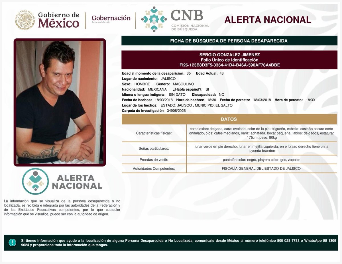 ALERTA AMBER JALISCO tweet media