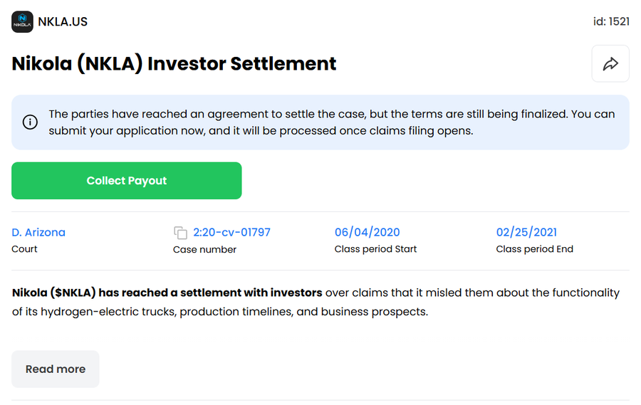 11thestate's tweet photo. Another EV collapse that went down in history — #Nikola.            

Nikola went from scandal to scandal, falling from nearly $2,000 at its peak to almost zero today.         

$NKLA investors—believe it or not, we actually have good news for you (maybe the first in five years). Check it out.