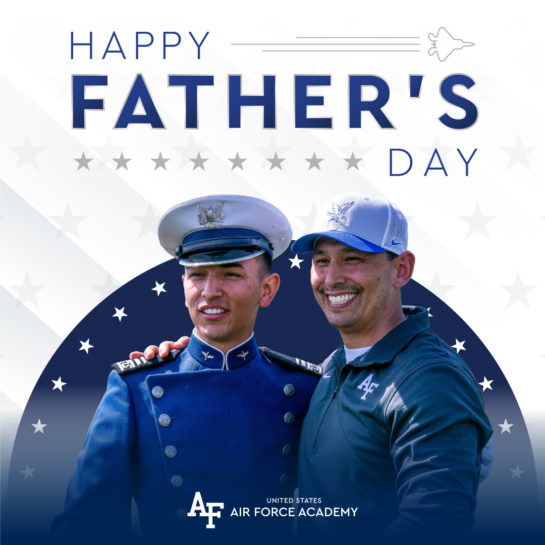 af_academy's tweet photo. Today, we say thanks to the fathers who support our cadets.

𝗛𝗮𝗽𝗽𝘆 𝗙𝗮𝘁𝗵𝗲𝗿’𝘀 𝗗𝗮𝘆. 👔

#FathersDay #ThanksDad https://t.co/4a0sFkdsY1