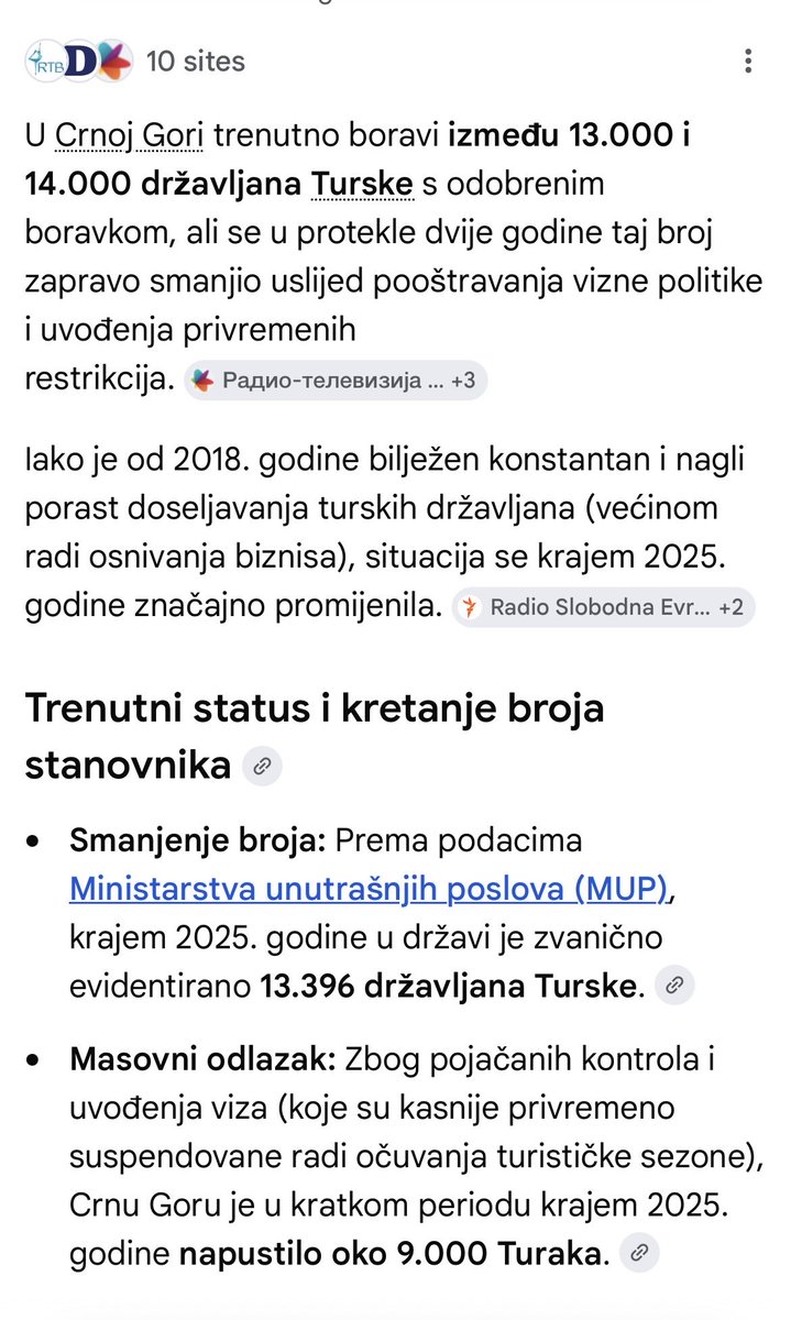 ev_advocate's tweet photo. @wolfvillage84 Fake news što se tiče broja Turaka.

U Crnoj Gori trenutno boravi između 13.000 i 14.000 državljana Turske s odobrenim boravkom. Krajem 2025 CG je napustilo oko 9.000 Turaka. CG im uvela vize - apsolutno ispravan potez. 💪 https://t.co/uJJtSZbN12