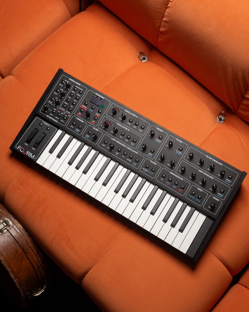 ChicagoMusicEx's tweet photo. https://t.co/dI2UB9RgLf | Sequential Fourm. Prophet-5 voice architecture. Polyphonic aftertouch. No menu diving. Four voices of the real thing. 🎹⚡️ Shop Sequential, available in store at Chicago Synth Exchange now! #ChicagoSynthExchange #Sequential #Synthesizer https://t.co/UTDQidJvZS
