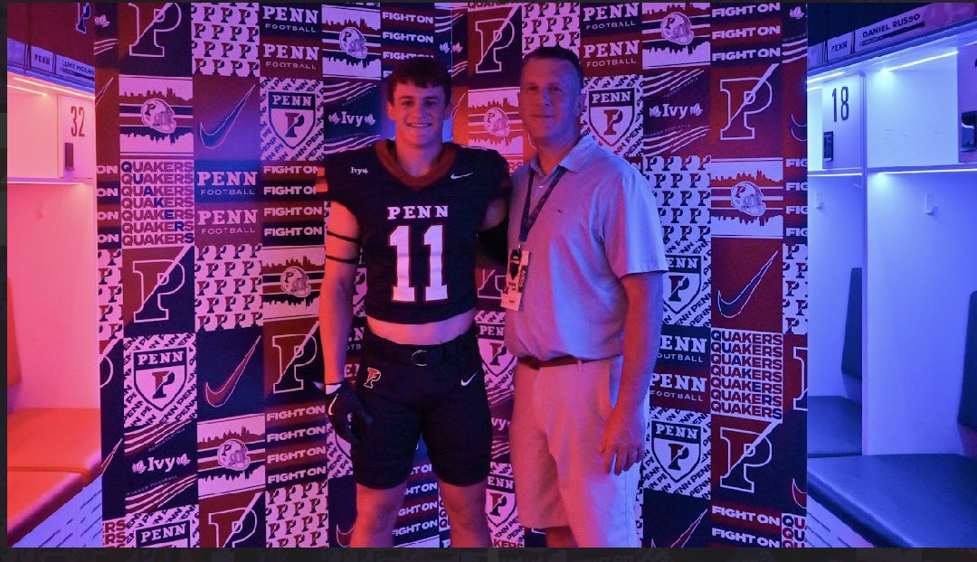 colwest11's tweet photo. Had a great Official Visit at @PennFB! Loved listening and learning at meetings to being around the staff and the boys!!  Thank you @rwsantos2 @CoachStoNGo @coachnickdella_ @CoachThompson_1 @David_Josephson 🔵🔴🌆 https://t.co/HhJhpIZ1Ou