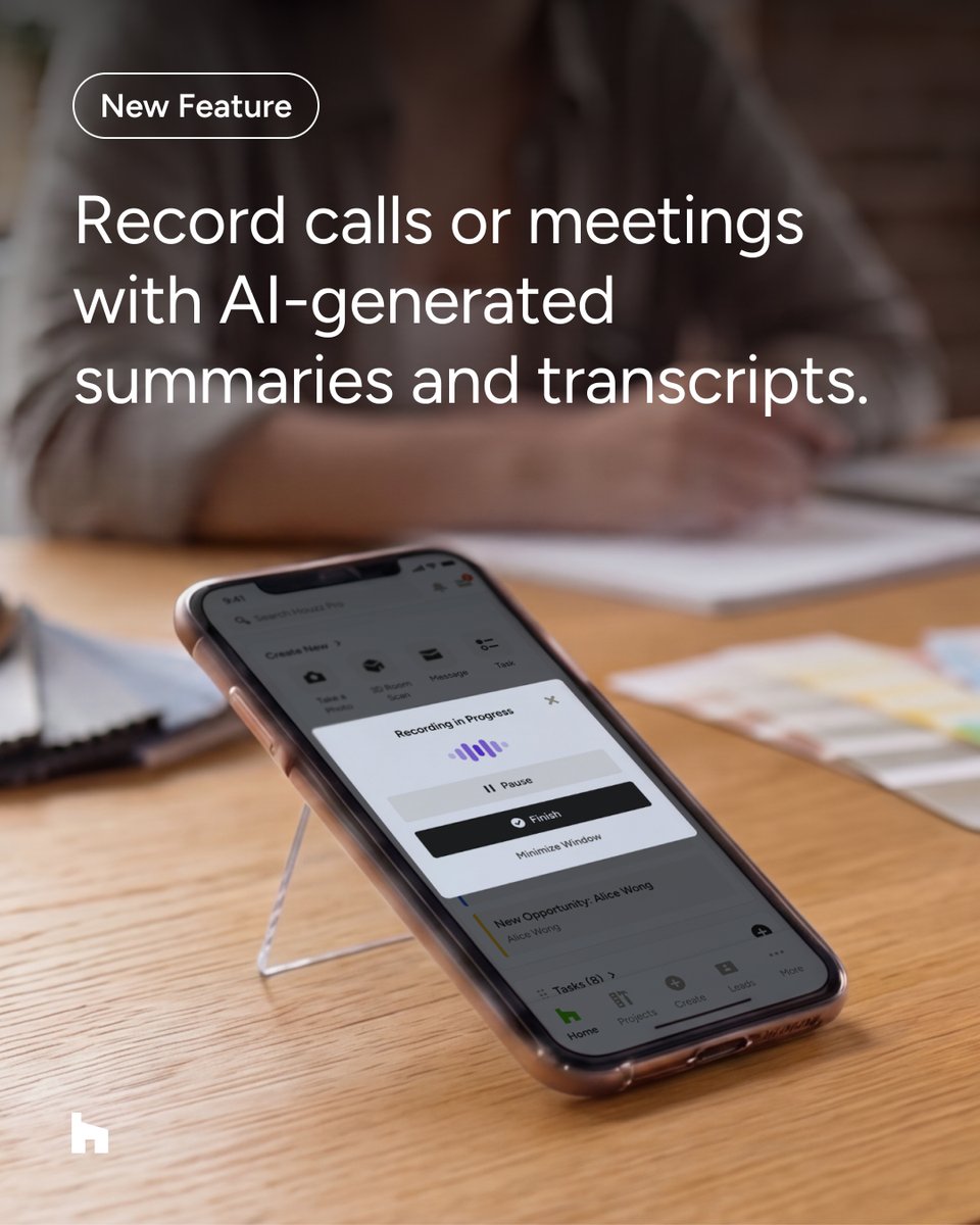 houzzpro's tweet photo. Communication is everything in design &amp; construction. We launched new AI-powered tools in the #HouzzPro app to help pros transcribe meetings, log video updates, translate messages &amp; work offline. Keep projects moving smoothly: https://t.co/38w4qQmz8n https://t.co/e9jh9fVjWW