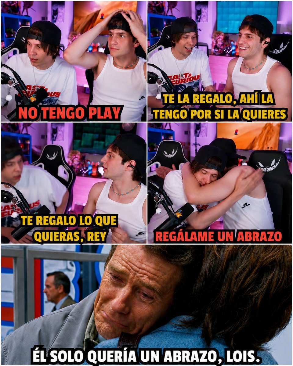 elduuuui's tweet photo. "Regalame un abrazo", veo este clip de gaspi y el rubius y se me rompe el corazón https://t.co/GumJwyFNLV