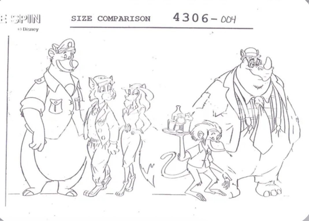 CutestNeko's tweet photo. #disney A Talespin size comparison sheet 😎👌👍. https://t.co/CKPxtovR95