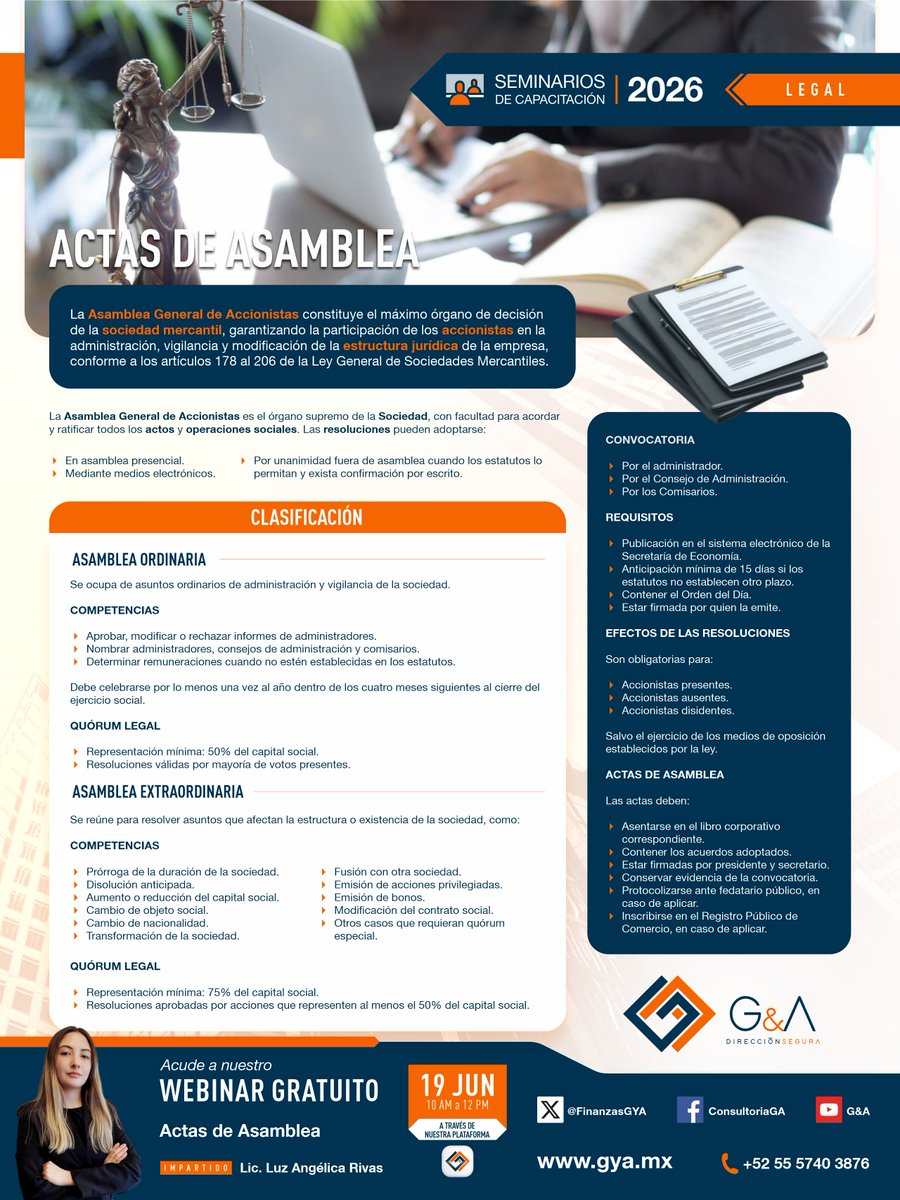 FinanzasGyA's tweet photo. Actas de Asamblea
Te invitamos a ser parte de nuestros seminarios TOTALMENTE GRATUITOS, para acceder, deberás ingresar a nuestra plataforma donde tendrás acceso a todos nuestros seminarios de capacitación:
https://t.co/chFUZLsHi9?
Canal de Youtube:
https://t.co/VXgOFqsuBU https://t.co/BTk5oxuF0C