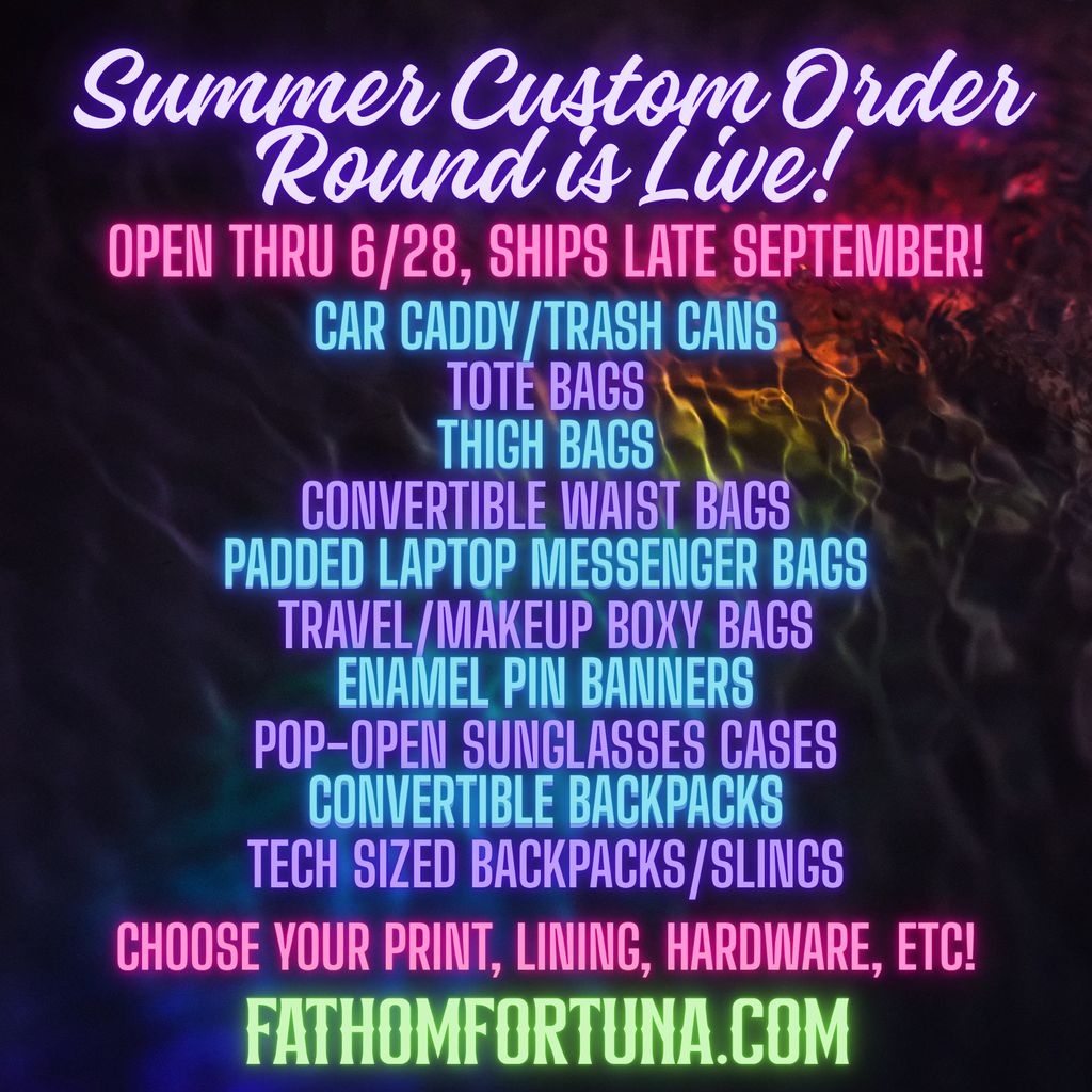 FathomFortuna's tweet photo. AND in case anyone wanted to combine shipping with the Cat Fundraiser sale, the summer round for custom orders is open! This will be a quick one - and 10 different items are available! 

https://t.co/LFfFksxhyz https://t.co/iIi5fI9Hwg