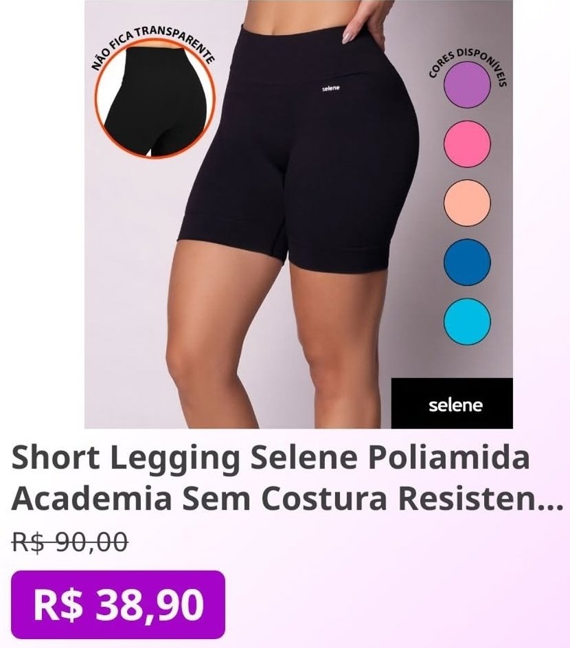 BrPraticos's tweet photo. Aquele Short Legging Selene original (Sem Costura e Poliamida) por R$ 38,90 no app é real ou é papo furado de promoção com preço maquiado? 🤨🏋️‍♀️🔥
​Fizemos o pente fino no anúncio oficial e o veredito para você treinar sem medo. Segue o fio rápido! 👇 (1/3) #fitness #academia https://t.co/2Ct72snir3