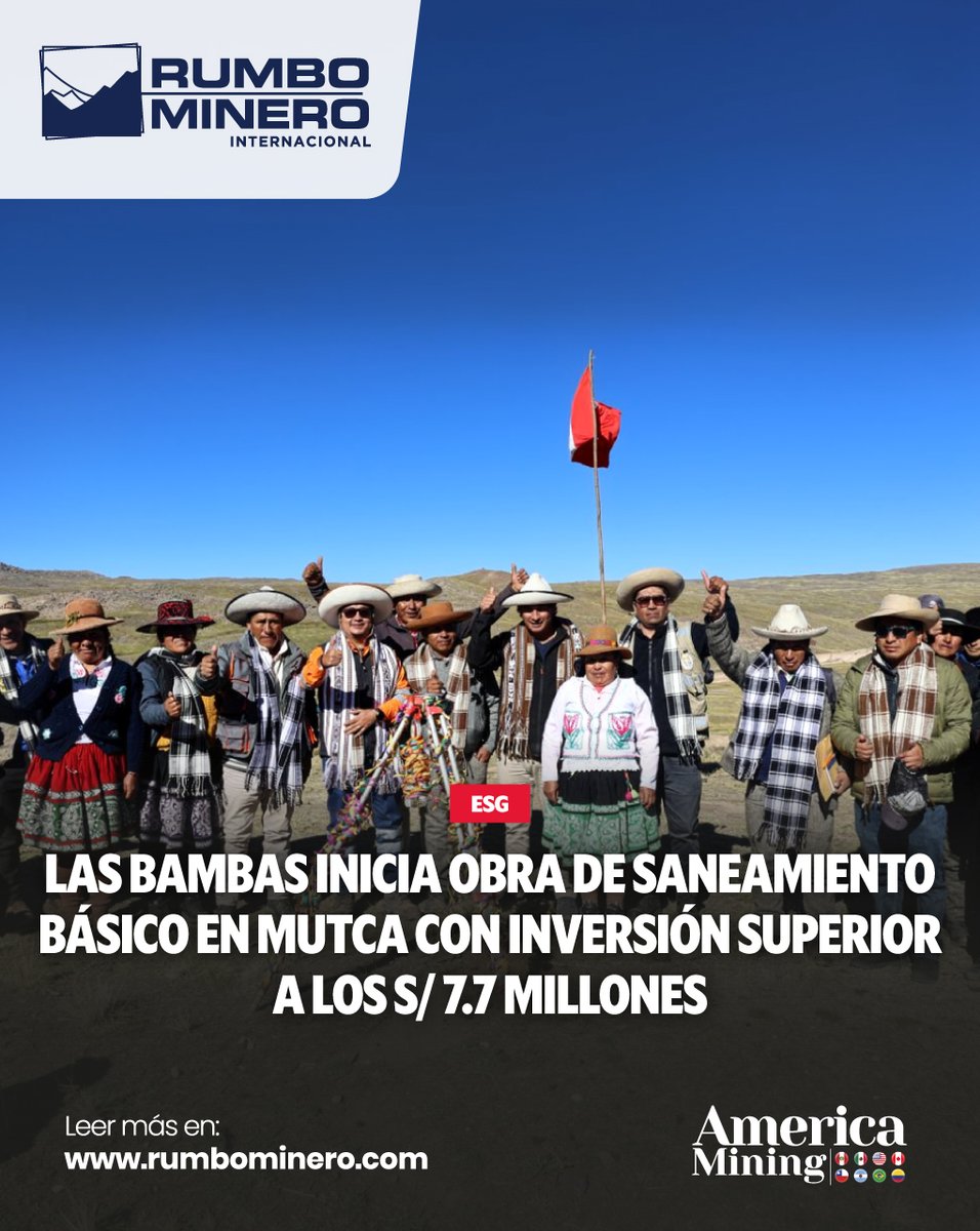 rumbominero's tweet photo. 💧🏡Un proyecto de #saneamiento básico rural beneficiará a 265 pobladores de Mutca, en #Cotabambas, con acceso a #agua potable y sistemas sanitarios adecuados. La iniciativa es impulsada por #LasBambas y la Municipalidad de Haquira.🤝
👉 Más detalles: https://t.co/wyzABlxUEN https://t.co/5Xvc7WT6RH