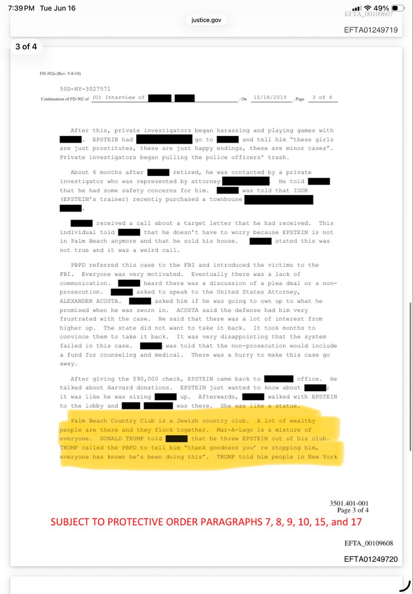DaveKM10's tweet photo. @adammocklerr @MuellerSheWrote Dude was calling that police chief, allegedly, a year after an investigation probe had already started on Jeffrey. He wasn’t passing crucial evidence, the investigation had already begun, the guy was calling to express relief. Read Yellow highlights. https://t.co/Cs58Kon4GT