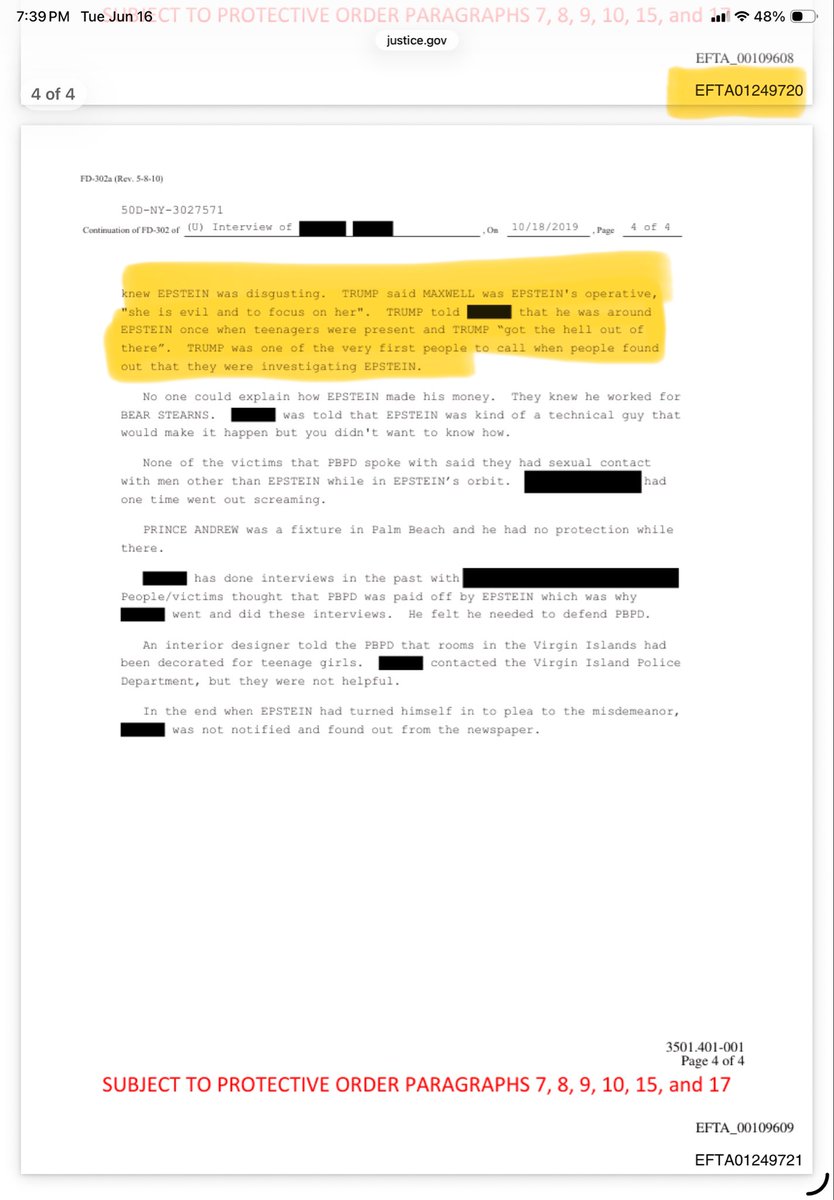 DaveKM10's tweet photo. @adammocklerr @MuellerSheWrote Dude was calling that police chief, allegedly, a year after an investigation probe had already started on Jeffrey. He wasn’t passing crucial evidence, the investigation had already begun, the guy was calling to express relief. Read Yellow highlights. https://t.co/Cs58Kon4GT