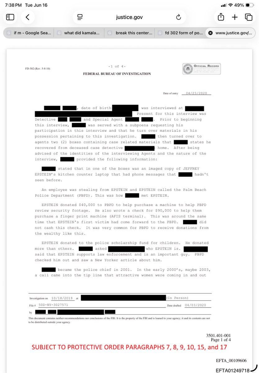 DaveKM10's tweet photo. @adammocklerr @MuellerSheWrote Dude was calling that police chief, allegedly, a year after an investigation probe had already started on Jeffrey. He wasn’t passing crucial evidence, the investigation had already begun, the guy was calling to express relief. Read Yellow highlights. https://t.co/Cs58Kon4GT