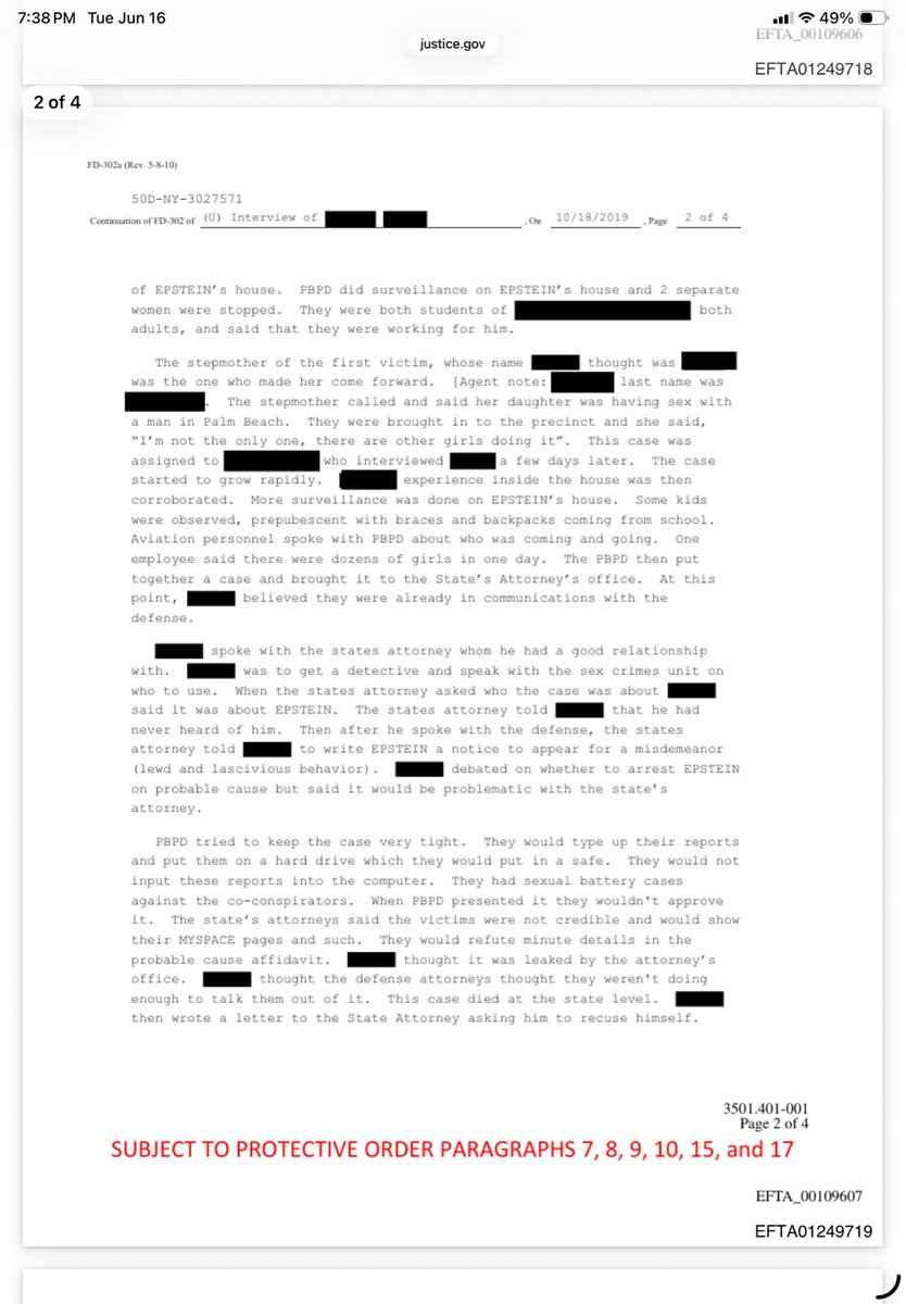 DaveKM10's tweet photo. @adammocklerr @MuellerSheWrote Dude was calling that police chief, allegedly, a year after an investigation probe had already started on Jeffrey. He wasn’t passing crucial evidence, the investigation had already begun, the guy was calling to express relief. Read Yellow highlights. https://t.co/Cs58Kon4GT
