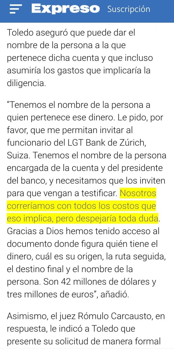 CharitoABC's tweet photo. #RESULTA que no era $25 millones la coima que Toledo recibió de Odebrecht sino $42 millones más 3 millones de Euros,en Perú los fiscales lava jato lo denunciaron solo por $25 millones,porqué obviaron $20 millones??? Ahora Toledo está dispuesto a decir quién maneja ese dinero https://t.co/JG0ArYR5uu