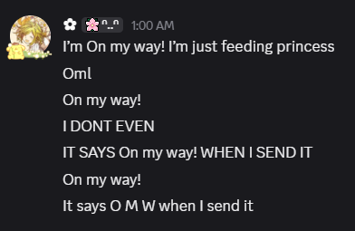 aguanagi's tweet photo. wife's phone spells out "OMW" LMFAOOO im crying https://t.co/2IKq7ba6AO