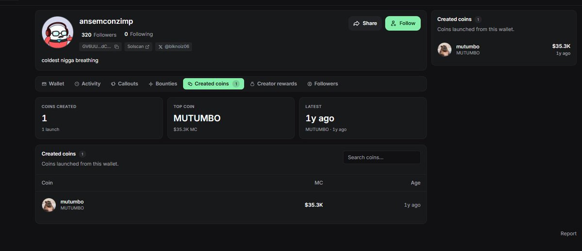 AgentAlun's tweet photo. Ansem only Created Coin

His Mutumbob 1 Year Old

10 Million All Time Hugh

THEY HAVE A CTO

All Fees go to him

HIS ONLY CREATED COIN 

4StuLHHsHobhBh4BCNhreFtQ5EvSZHvbAMxJ44JWpump
https://t.co/ClcLO4HJxK https://t.co/trgbMnggnK