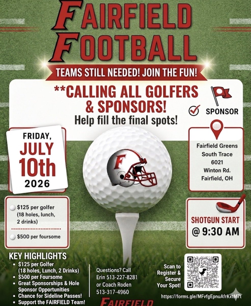 rodenjustin's tweet photo. Still need a few more teams!  ⛳️ @Fairfield_FB @FCSDNews @fcsdathletics @IndiansBoosters https://t.co/pUewIuG58J