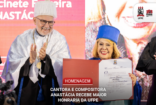 ufpecac's tweet photo. Cantora e compositora Anastácia recebe maior honraria da UFPE. Ela é nova Doutora Honoris Causa da Universidade por sua trajetória na música popular brasileira e em defesa do forró. Veja + https://t.co/lG0DqMW1uB https://t.co/D39BufgwS1