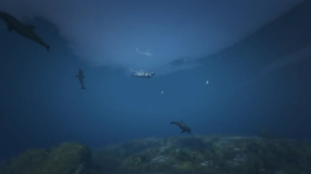 amity_gta's tweet photo. 【海の現実】

着ぐるみサメ
「今日はスキューバ楽しむぞ！」
🐬イルカ「おるやん」

🦈本物サメ「新入り？」

完全に海の住民認定されました。

👇住民募集中
https://t.co/b7fo4EFbbV

#FiveM #GTA5RP #FiveM募集 https://t.co/iCsvCQd0cf