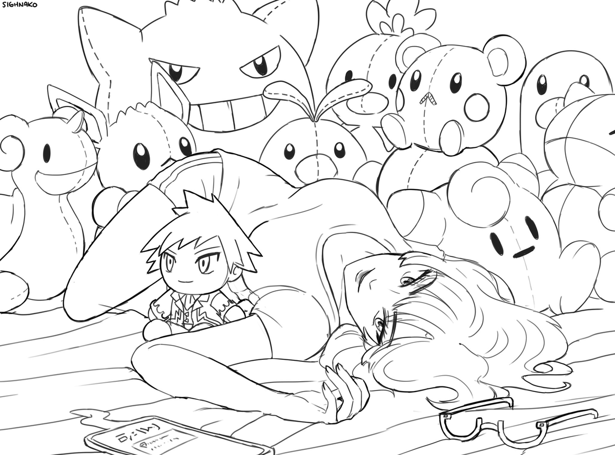 SighNako's tweet photo. Nah. She has plushies for emotional support. https://t.co/PPB24MJ9wz
