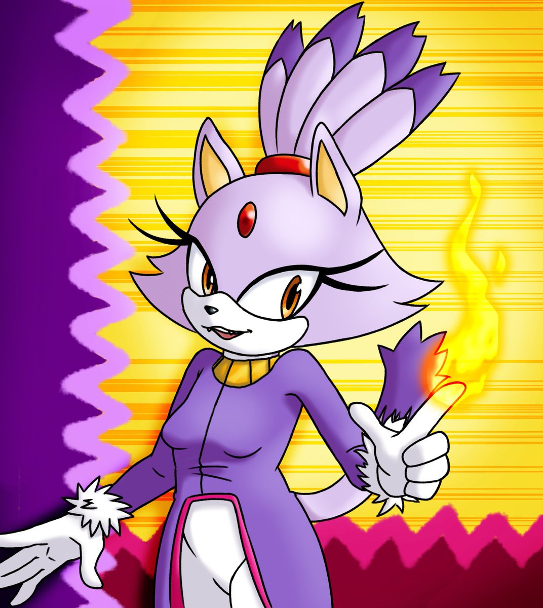 SamuraiJam34's tweet photo. Blaze! If I had to pick a favorite Sonic character after the man himself, it'd be her💜👑🐱🔥 https://t.co/cPK9RJUyg0