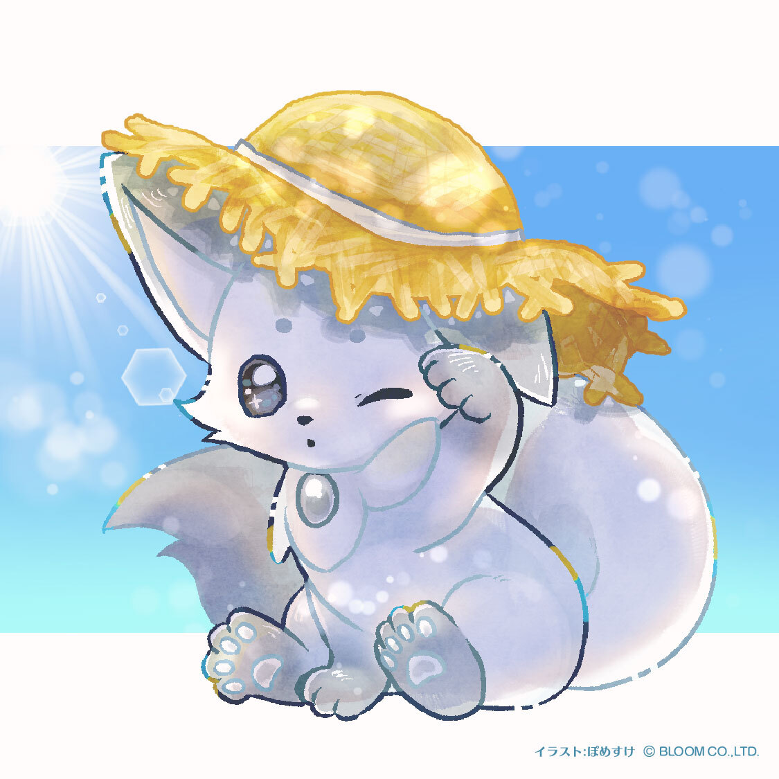 bloom_designer's tweet photo. 日差しが眩しそうなコン☀️
暑さ対策をしっかりしてね👒
(ぽめすけ) https://t.co/sfnMe5XMbR