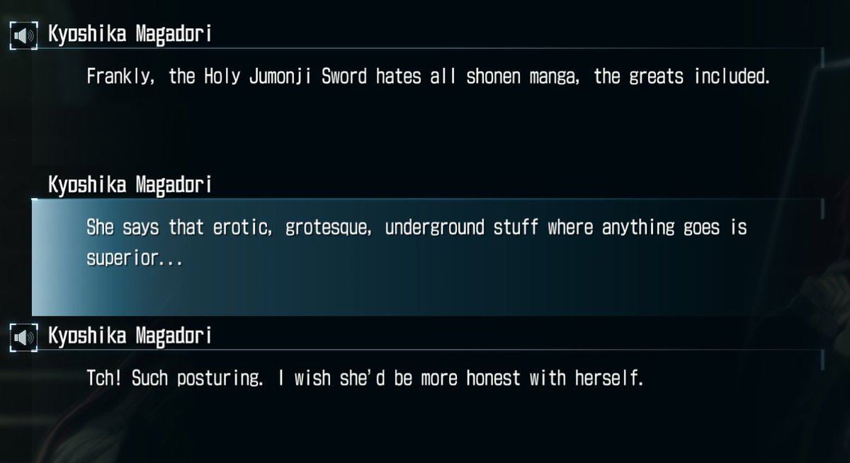 HirukoHints's tweet photo. // Darumi focuses her persona on all her horror/eroge interests and hides her more generally geeky and "cute" interests to not "spoil her image" meanwhile Kyoshika seems to do the same but in reverse. https://t.co/C0dxkUcOJw