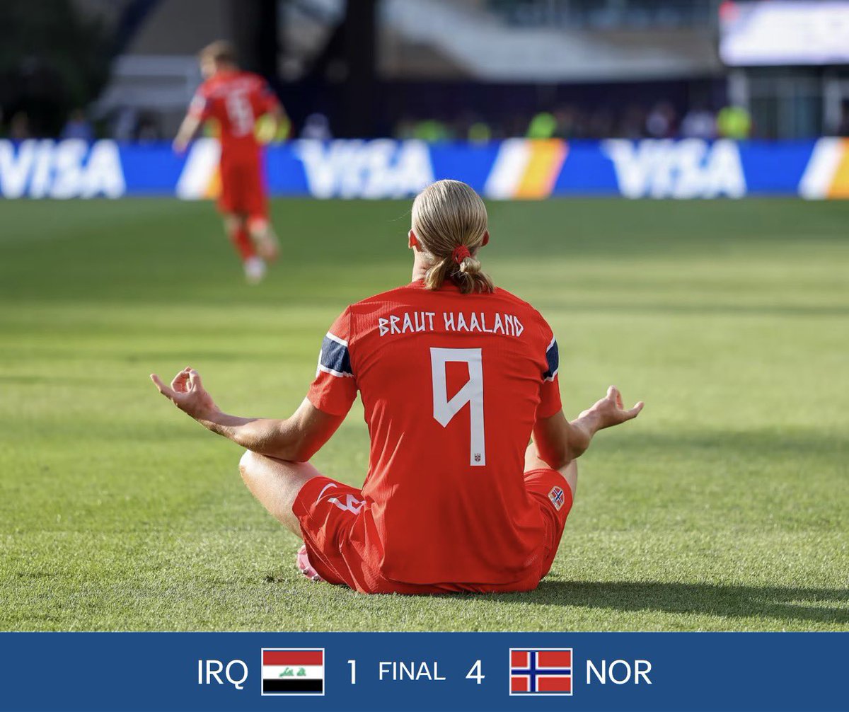 CopaMundialX's tweet photo. Con dos goles de Haaland, la selección de Noruega aplasta 4-1 a Iraq. https://t.co/BpS18ZYVLW
