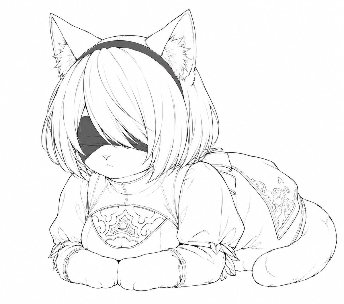 YoRHa2_Battler's tweet photo. 猫化 https://t.co/yoyYNKaWKt
