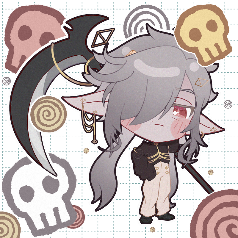 mazusabi's tweet photo. Drew Grim (OC of @NxNhal) in my new chibi style 🌑

Commissions are now open at $10🍀
VGen link➡️bio!

#vgencomm https://t.co/5ftgtSuPxM