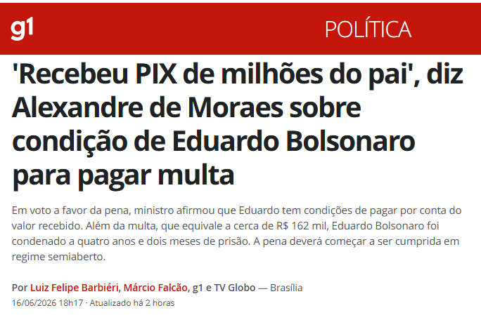 ssicca1's tweet photo. Receber PIX do pai é crime agora?

E o que um juiz tem a ver com isso, e pior, ficar de olho no dinheiro alheio?

Agora, cá entre nós, alguém receber mais de 80 milhões de reais de um contrato de 129 milhões de reais com origem de um banqueiro bandido, e até hoje sem explicação, não é pior?

Sinto-me envergonhado do Brasil do STF! O que nos conforta um pouco, tenho certeza, é saber que o mundo vem descobrindo este Brasil.