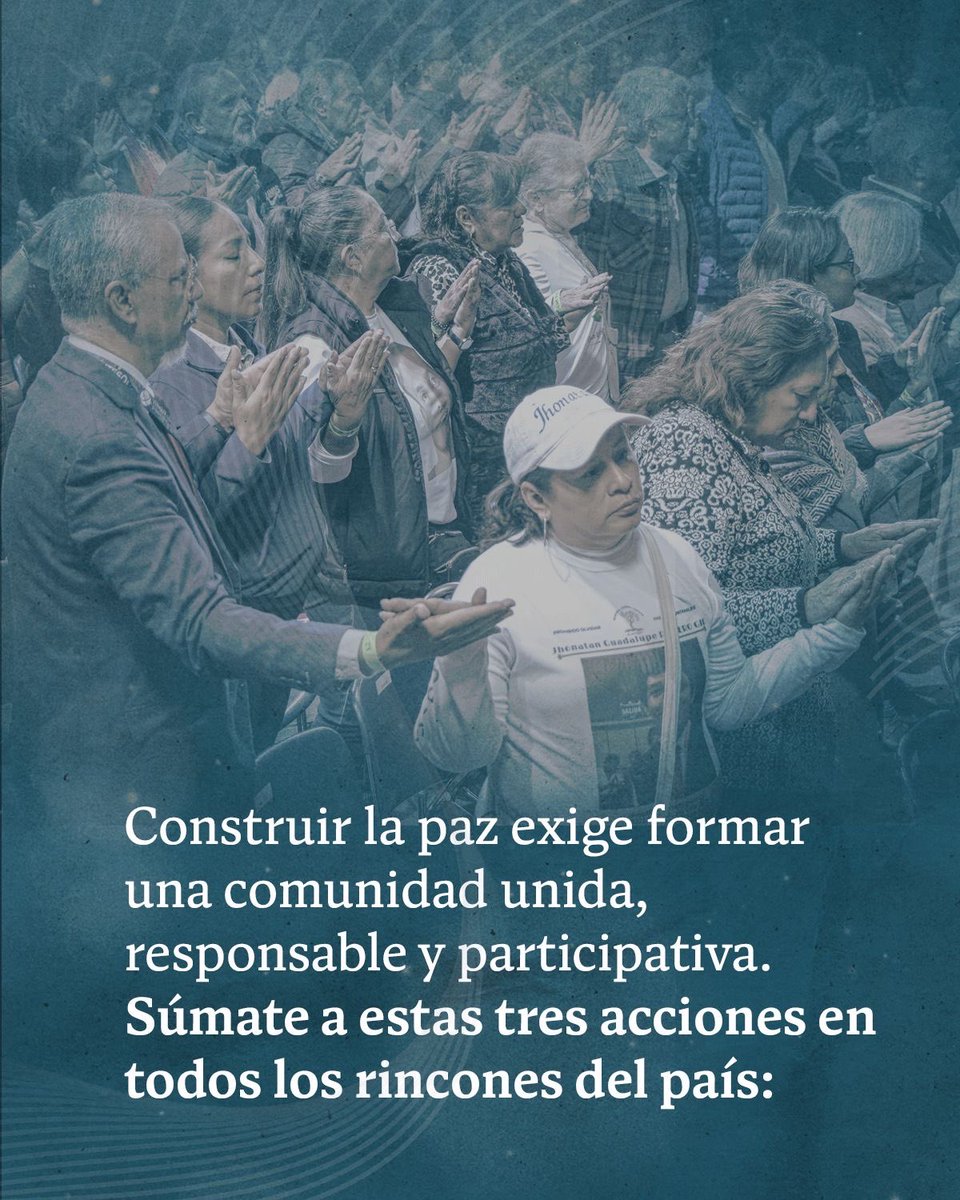 dialogopazmx's tweet photo. Cuatro años después, seguimos creyendo que la paz es posible.
En medio de los desafíos que enfrenta nuestro país, celebramos el cuarto aniversario del DNP recordando que la esperanza no es pasividad: es una decisión compartida que se hace visible en nuestras comunidades. https://t.co/CX3fsIpLbF