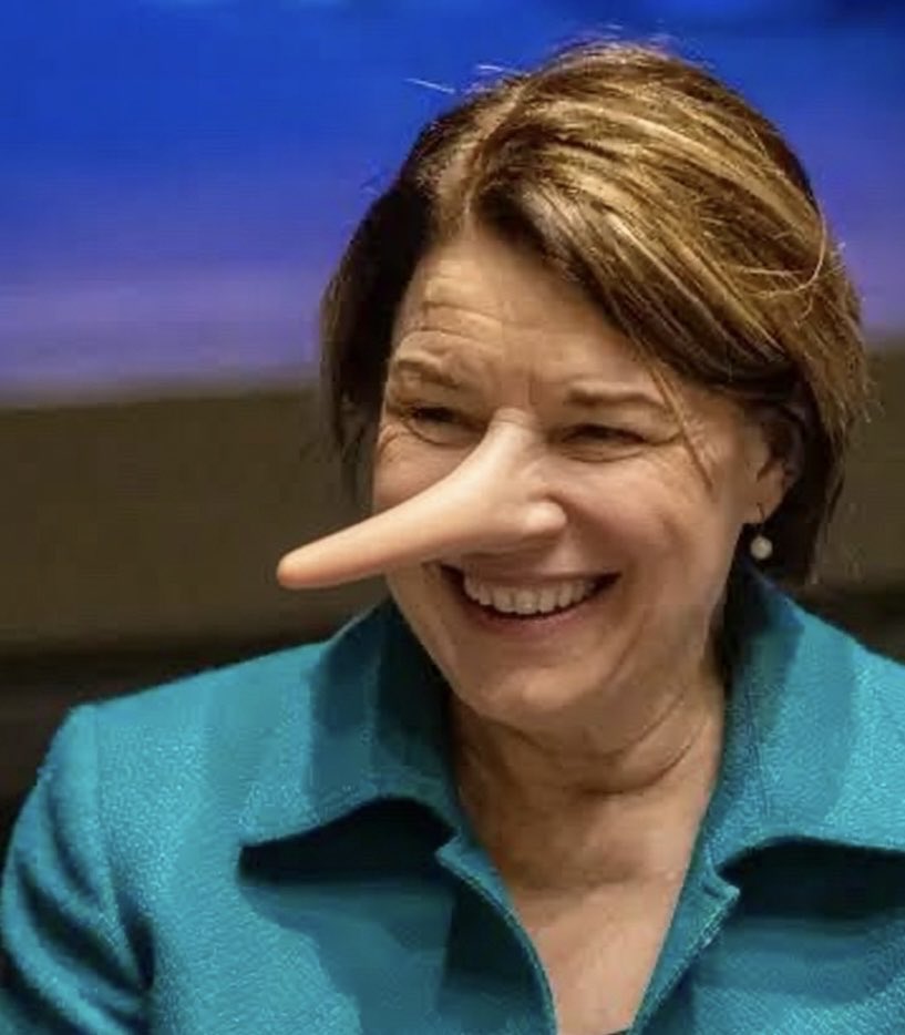 ConservativeTht's tweet photo. No we are not, Amy. And you know it. 4 Pinocchio’s 🤥🤥🤥🤥. It’s $300 Billion of private investment from Gulf state countries.

If you cared so much about cancer research & childcare funding, why don’t you help the administration to expose & stop government waste & fraud? 🤔 @amyklobuchar