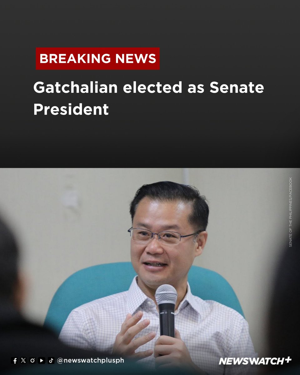 newswatchplusph's tweet photo. BREAKING: Senator Win Gatchalian is the new Senate President. He was elected during Wednesday's special session, replacing Senator Alan Peter Cayetano.

Gatchalian previously took over as Senate President Pro Tempore and acting Senate President on June 3, leading to a weeks-long leadership dispute with Cayetano. | Lance Mejico, https://t.co/AuNWhQqswP
