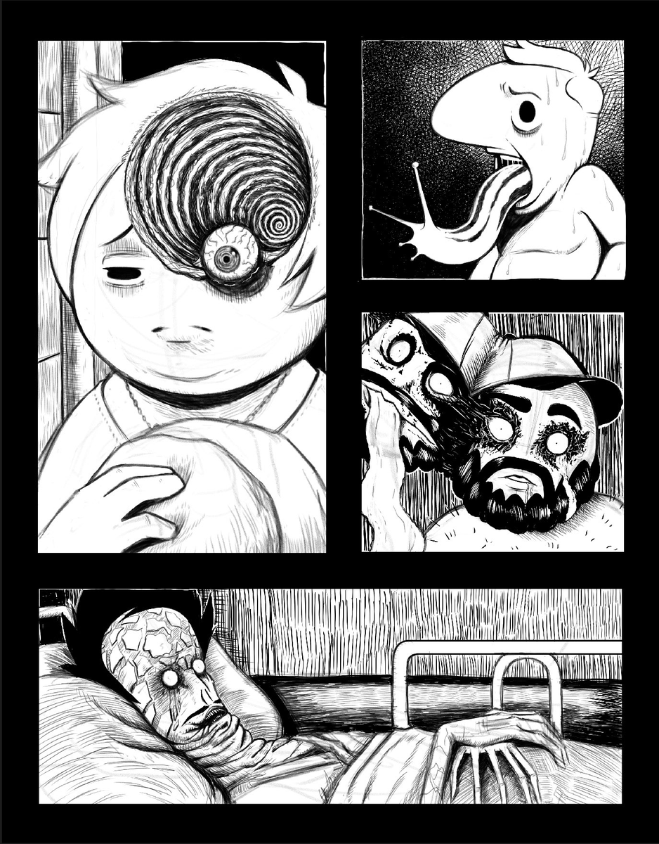 TheFabsWOW's tweet photo. boney plays x junjiito inspired art, year 1, sketch vs final. They are very similar haha.

  (I'm adding the #bingobongo tag, if you saw today's stream you get it 🫡) #oneyplays https://t.co/7RcjPXBHUO