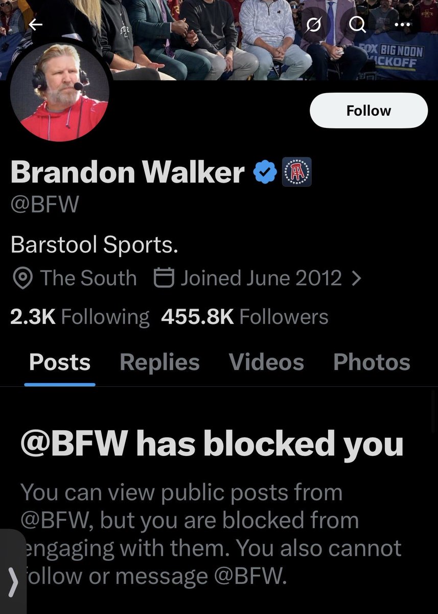 BamaSoup's tweet photo. I think Brandon Walker is a pussy https://t.co/oxxXHhBo0y