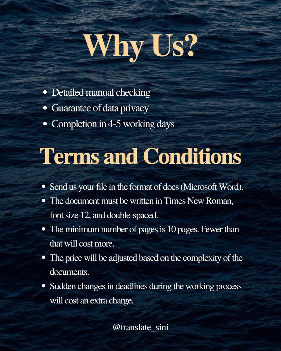 translate_sini's tweet photo. Morning, moots! We're open and ready to assist your writing needs:

• translation (200 rupiah/ word)
• proofread grammar (20k/ page)
• paraphrase AI text turnitin (start from 5k/%)
Bisa cek testimoni dan on duty di highlight IG. Kita tunggu~
#zonatugas #translate #proofread https://t.co/DnmXpQTflo