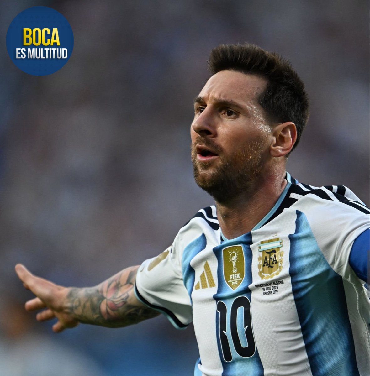 bocaesmultitud_'s tweet photo. Entró a jugar el partido como si fuese su primer mundial. Lo de Messi es de otro mundo. https://t.co/KK9rc4nGEH