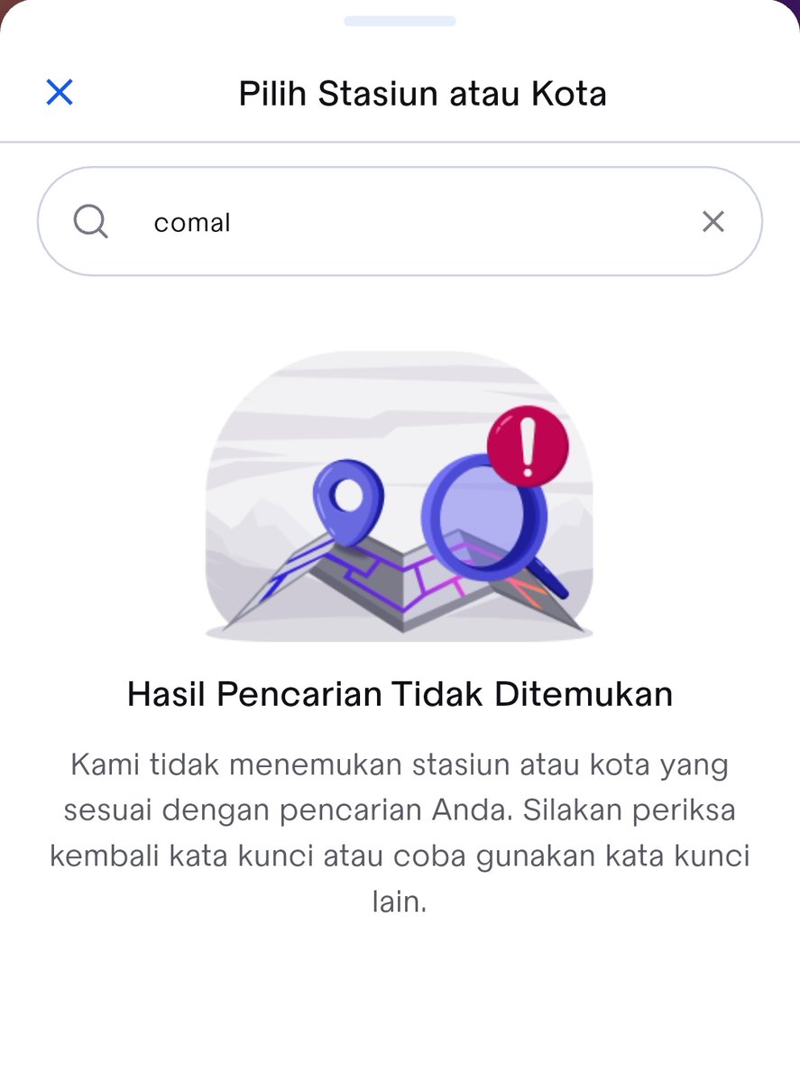 uuniii_'s tweet photo. Sejak stasiun Comal aktif, saya coba cek jadwalnya di aplikasi kenapa tidak bisa ya min @KAI121 ? Padahal sudah update aplikasinya dan sempet log out juga, tetep tidak muncul https://t.co/ECgKelw0x9