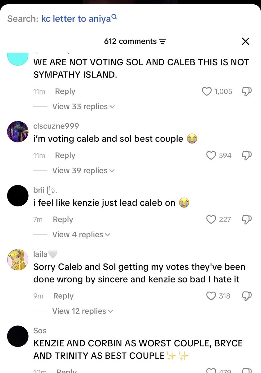 symply_kimm's tweet photo. Instagram and tiktok comments are all vote Caleb and Sol . Sympathy island we uppp

Lmaoo Thank you Kenzie and sincere 

#Loveislandusa https://t.co/DST7afIaxb