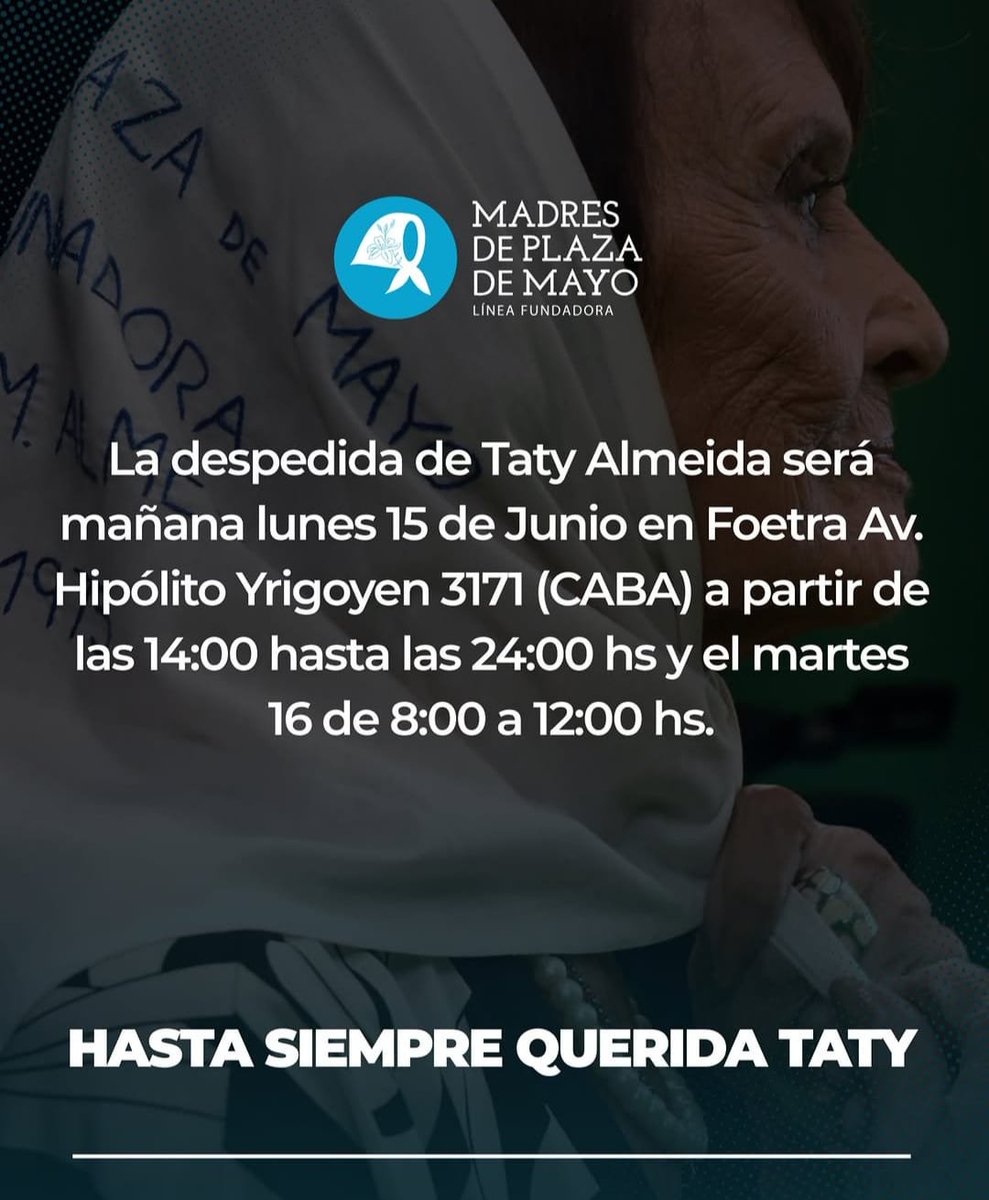SerIncendiario's tweet photo. Hasta la victoria siempre Tati, seguiremos luchando por justicia. Son 30mil, fue genocidio. https://t.co/ebW1Bp82qe