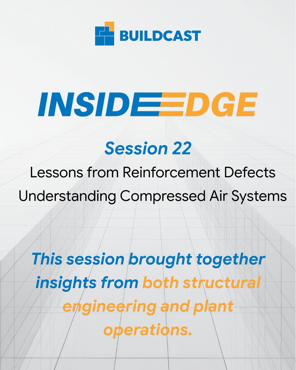 BuildcastLtd's tweet photo. Inside Edge | Session 22

This week, Ayush Tyagi shared insights on reinforcement-related failures in precast elements, while Ankit Rai explored the fundamentals of compressed air systems and their role in industrial operations.

Learning across disciplines. Growing together. https://t.co/HZW3wjUWNu