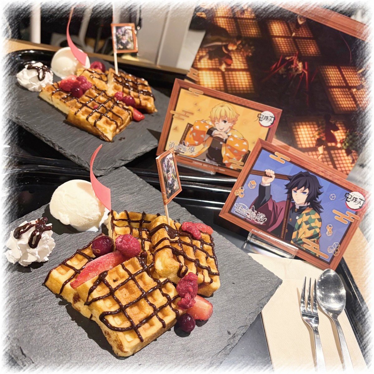 Skdk0215's tweet photo. 食べまくりナムコカフェ🍹🥤🍄‍🟫🧇🍫🍓🍨⚡🍡🍂🍴(ふたりです) https://t.co/ONEmleRqmS
