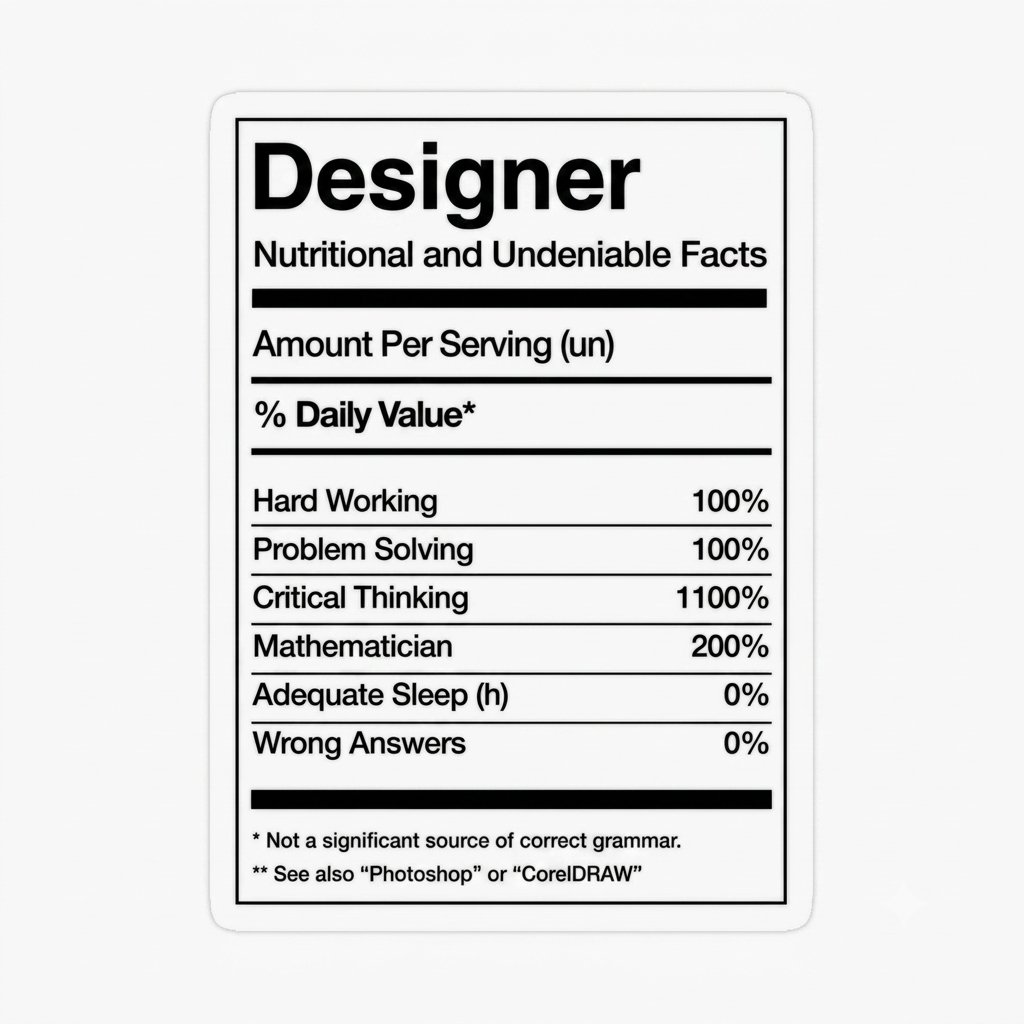 vevancf's tweet photo. NO SLEEP, ALL GRIND.
Designer Nutrition Facts ✨
#DesignerProblems #WorkLifeBalance #DesignerVibes https://t.co/L5WJOr44Yd