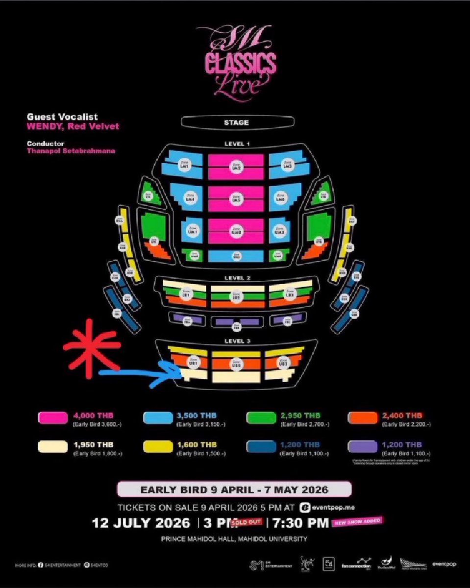 ppeemei's tweet photo. wts บัตร #SMClassicsLive 
รอบ 15:00 โซน UB1 ชั้น 3 
ราคา 1950 บาทค่า

โอนเงินเสร็จ transfer ผ่านแอพ
ไม่สะดวกโอนบัตรให้ก่อนจ่ายค่ะ

สนใจ dm ได้เลยนะคะ🥺
#SMCLASSICS_LIVE_2026 #WENDYxSMCLASSICS
#ตลาดนัดredvelvet
#ตลาดนัดรวว https://t.co/IaHWNgJ3WG