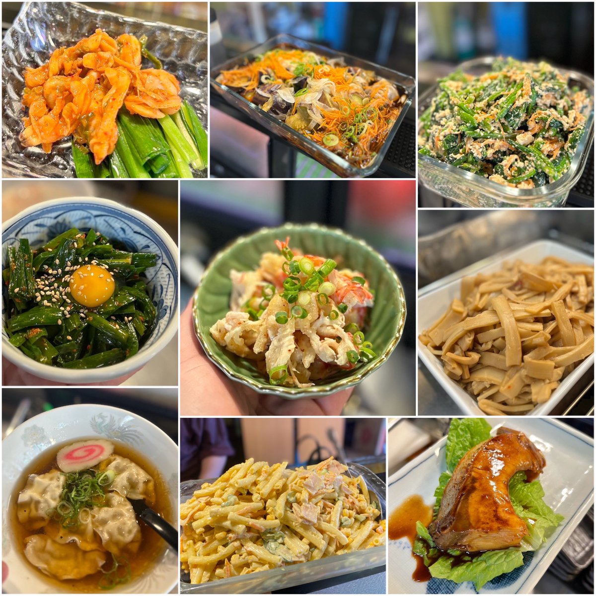sumibi_non's tweet photo. 17時Open！大将特製醤油ラーメンやります！アワビ刺、肉じゃが、特製ダレ鶏もも串、自家製メンマ、アサリキムチ、ブリ照焼、スープ餃子、ささみ明太子和え、ナスたたき、肉厚ハムステーキ、さきいかカニカマ七味マヨ、ピリ辛ニラユッケ、カレーマカロニサラダなど！お待ちしております https://t.co/YrapAMW3v3