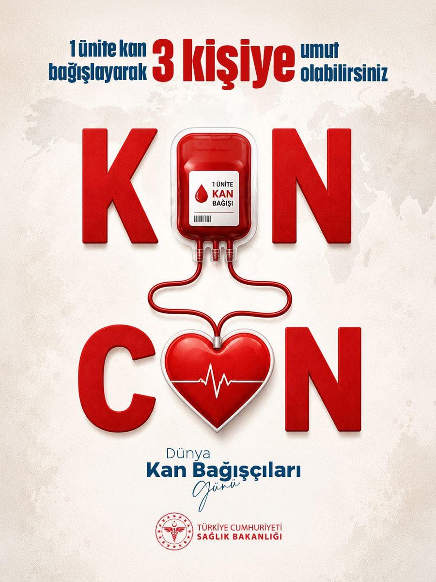 SindirgiH's tweet photo. 1 ünite kan bağışlayarak 3 kişiye umut olabilirsiniz.

#DünyaKanBağışçılarıGünü https://t.co/6kLuHcyDAS