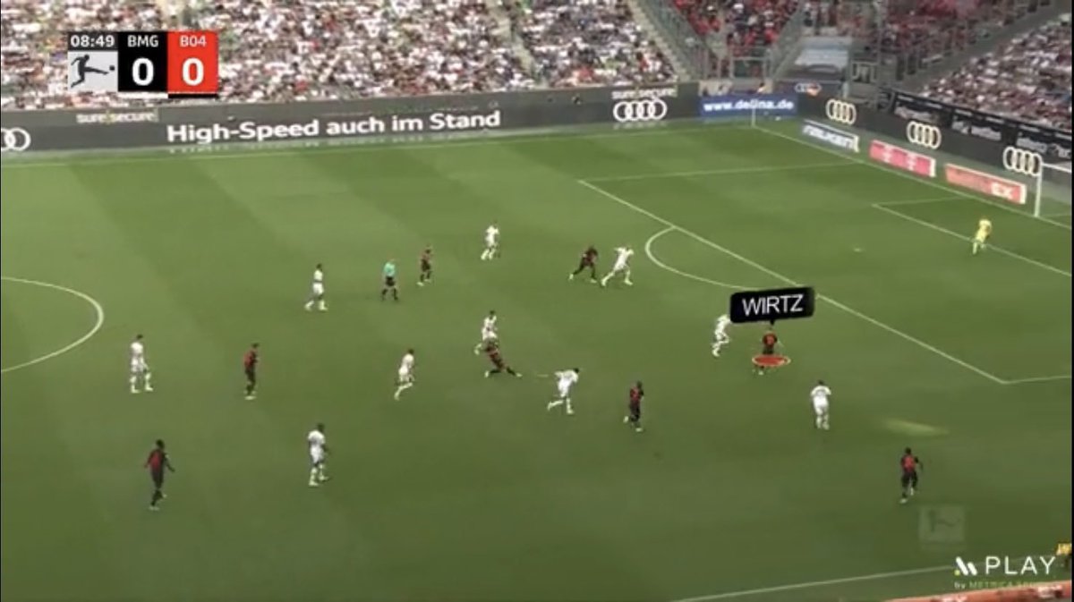 Xabi_Alonso_Cam's tweet photo. Xabi Alonso explaining the 'free man' in possession:

Example of Florian Wirtz under Xabi's Bayer Leverkusen. Finding pockets of space through variety of movements &amp; game understanding to position between the lines once opposition pushes forward.
#cfc
#chelsea
#xabialonso https://t.co/yilwn4ZIsi